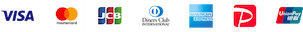 VISA mastercard JCB DinersClubInternational AmericanExpress PayPay UnionPay